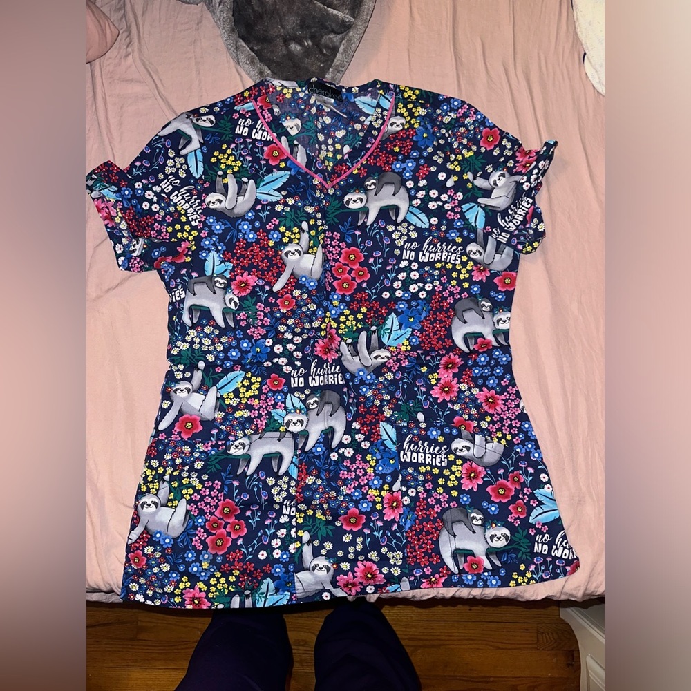 Sloth scrub top